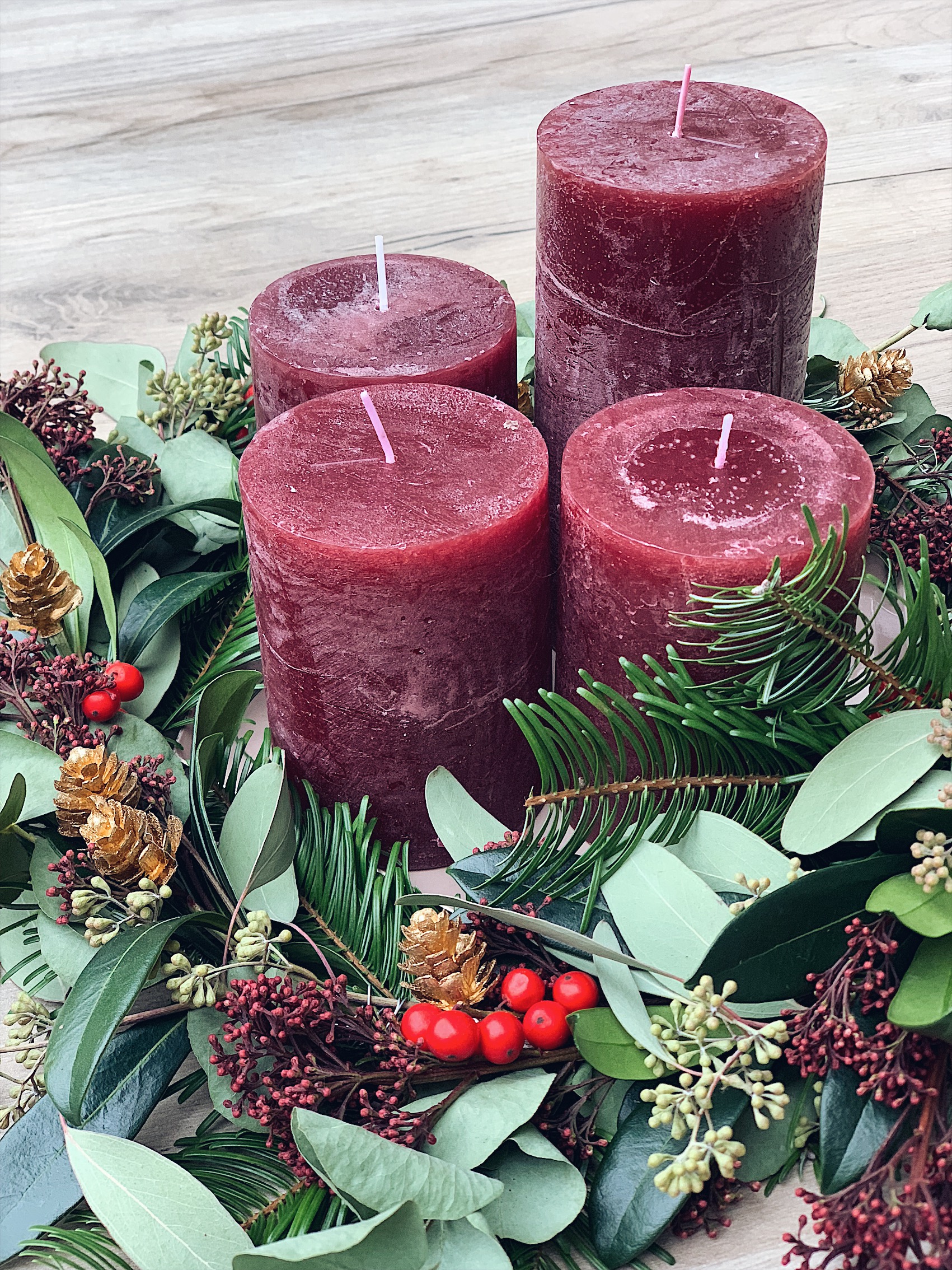 DIY Adventskranz mit Eucalyptus