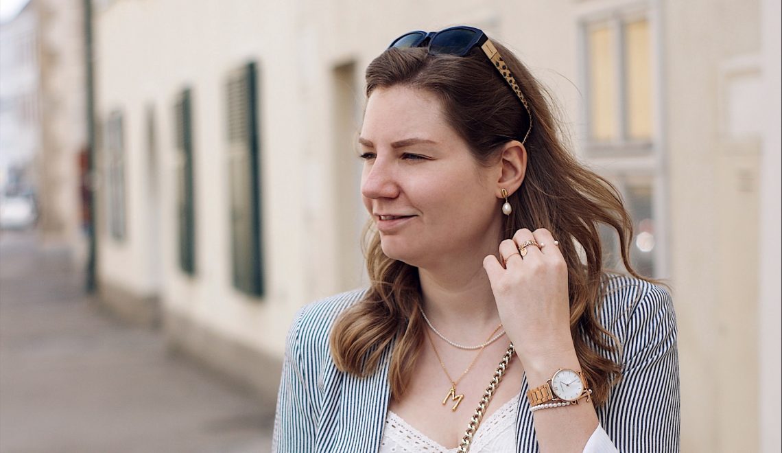 Outfit mit Blazer, all white Outfit