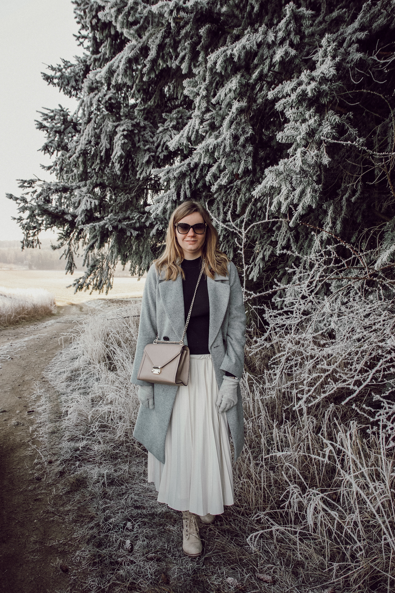 Winter Outfit Plisseerock pleated skirt Hallhuber