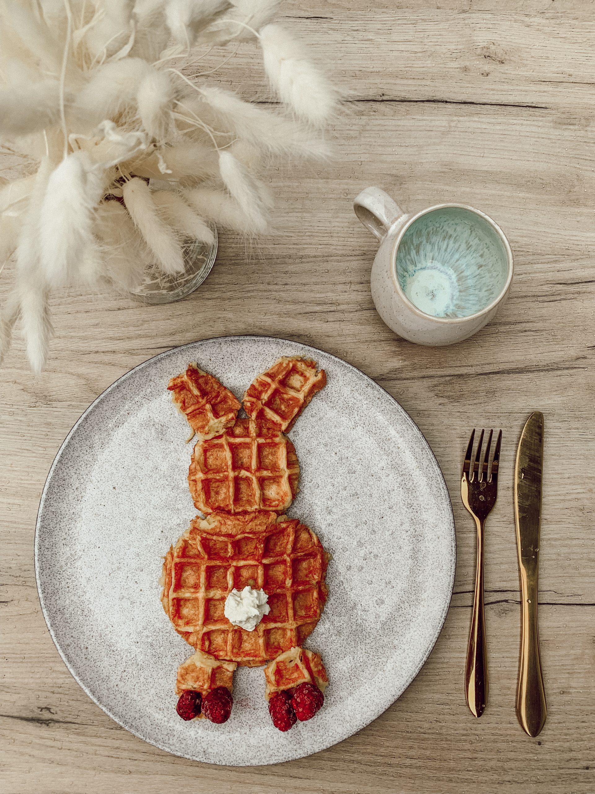 Apfel Zimt Waffeln Osterhase Oster Waffeln