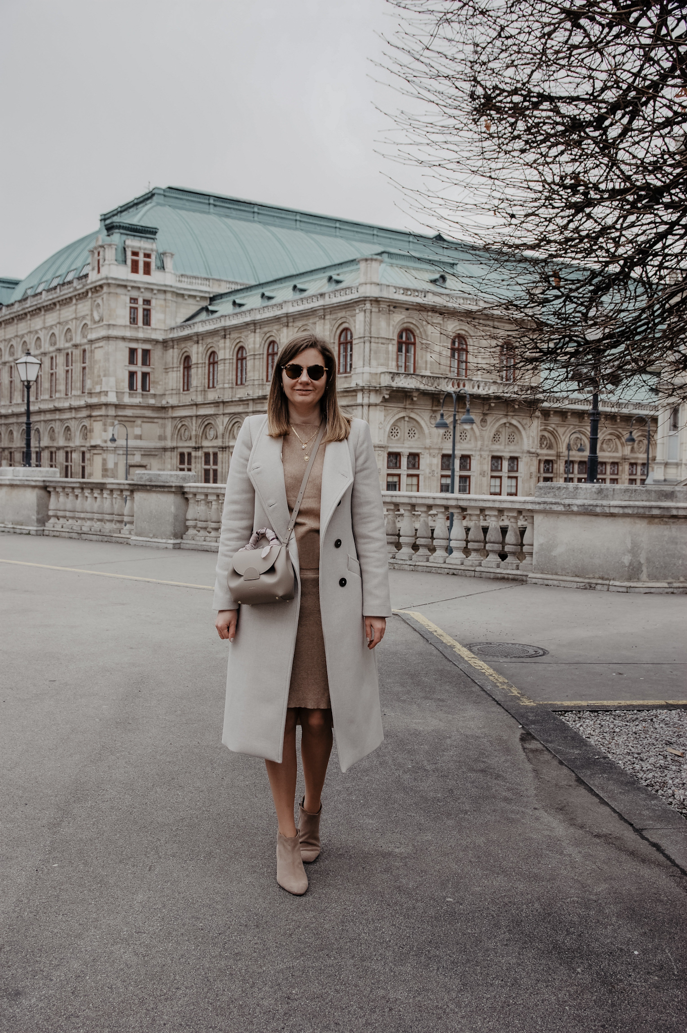 Winter Outfit beige Strickrock, Strickpullover, Wien, Fashionblog