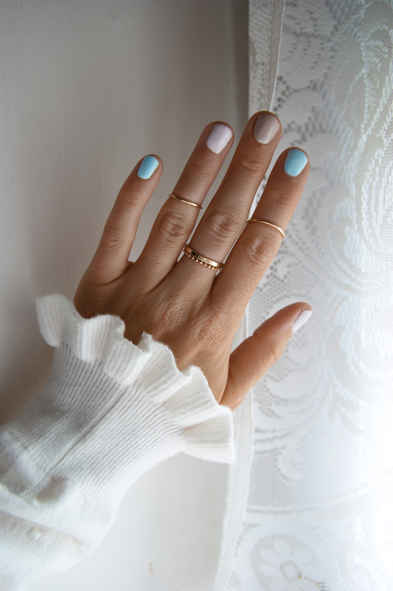 summer nail design, rainbow nails