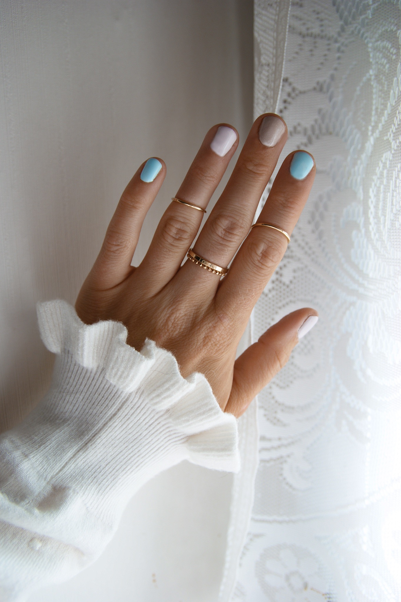 summer nail design, rainbow nails