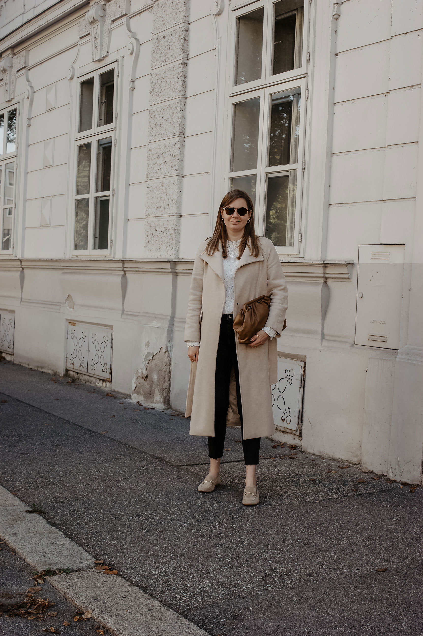 Herbst Outfit, Wintermantel, beige, Streetstyle