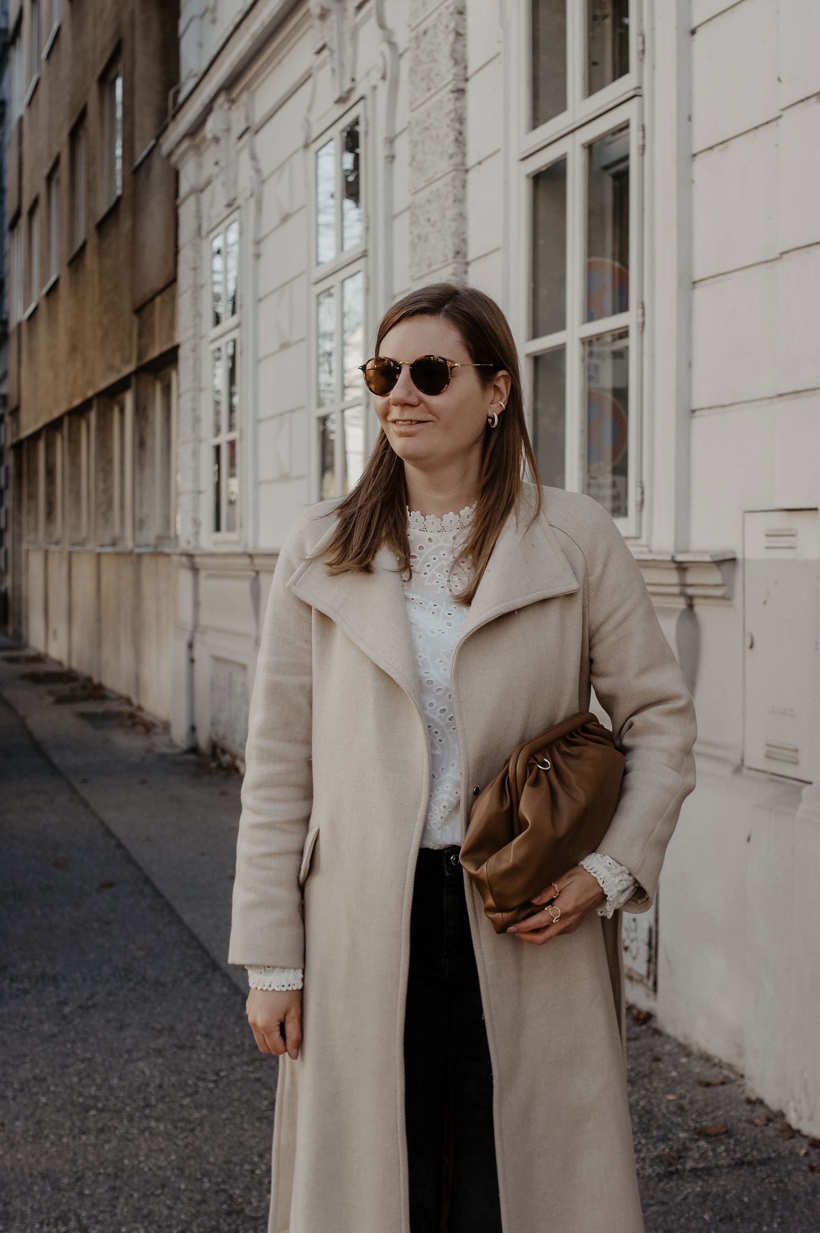 Herbst Outfit, Wintermantel, beige, Streetstyle