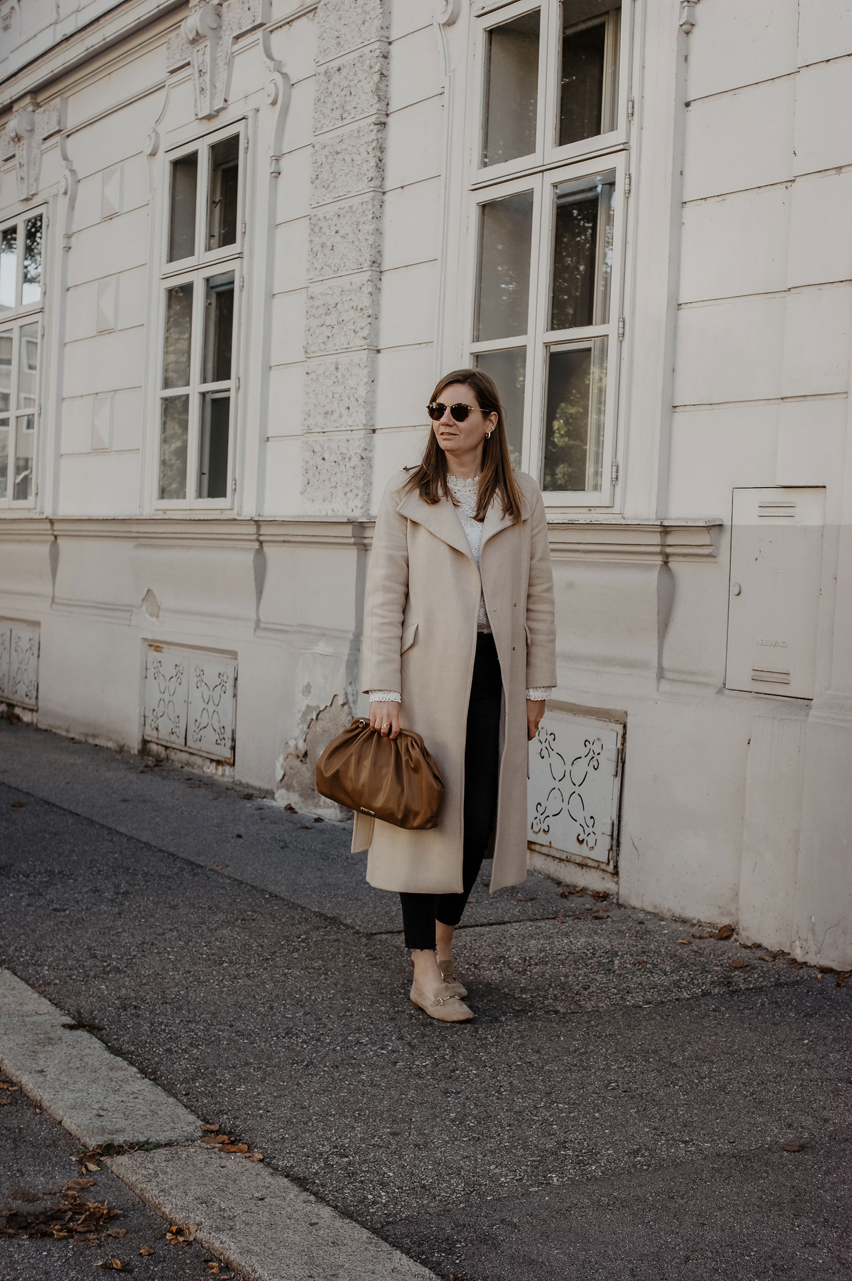 Herbst Outfit, Wintermantel, beige, Streetstyle