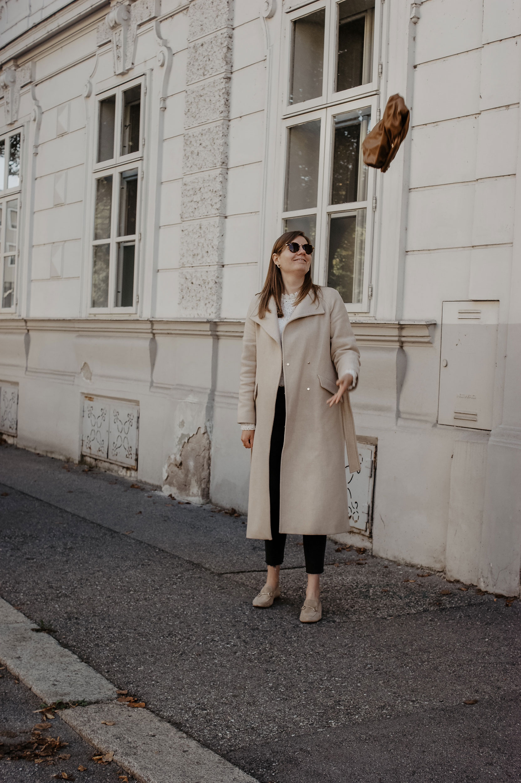 Herbst Outfit, Wintermantel, beige, Streetstyle