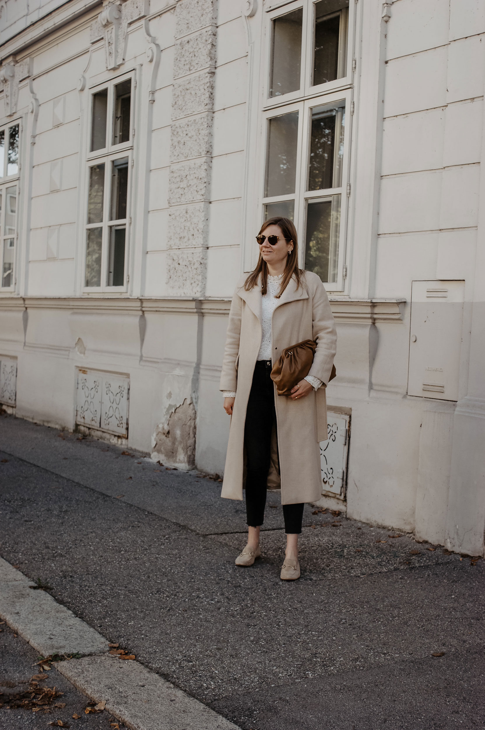 Herbst Outfit, Wintermantel, beige, Streetstyle