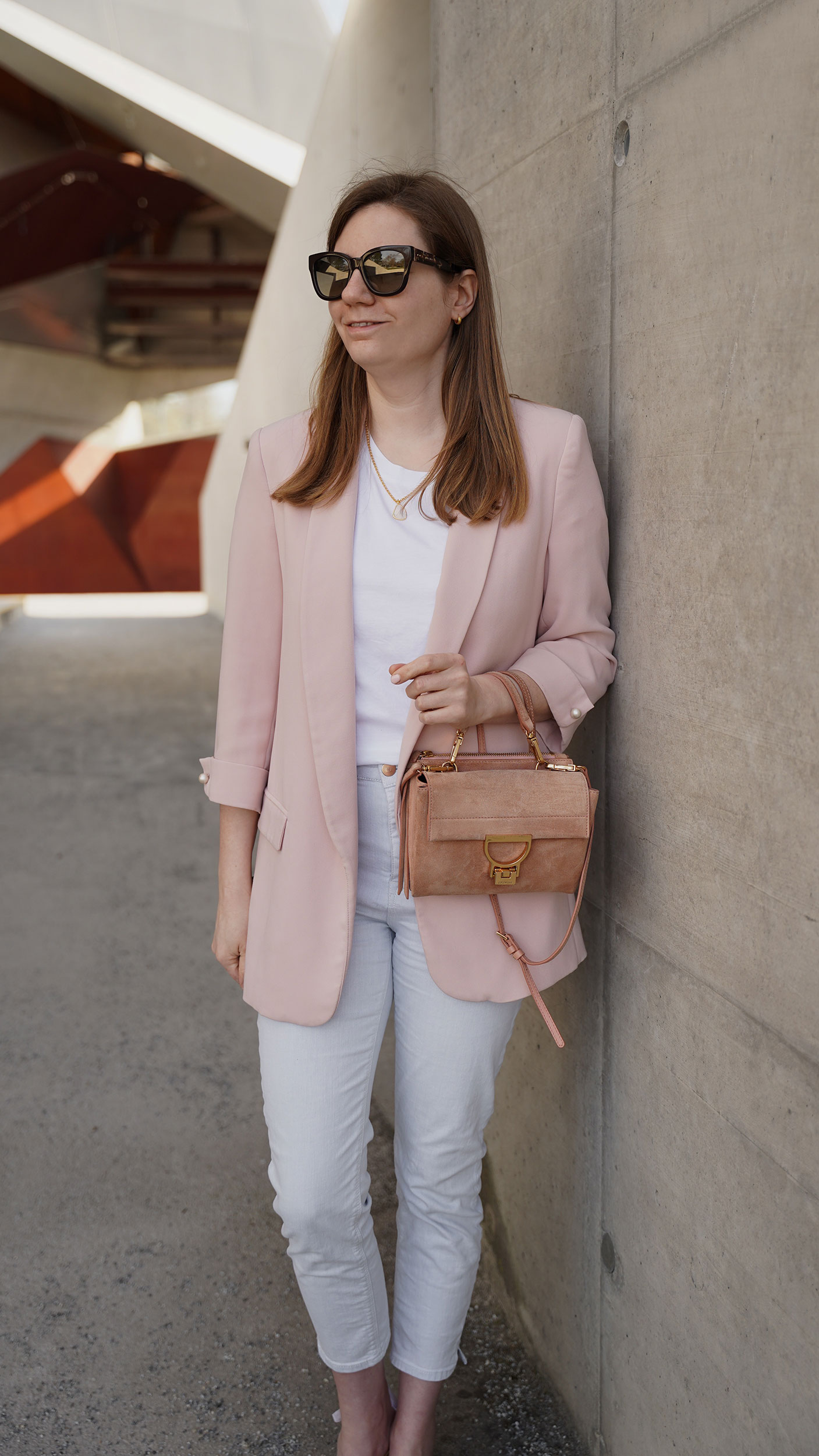 Rosa Zara Blazer Outfit Spring