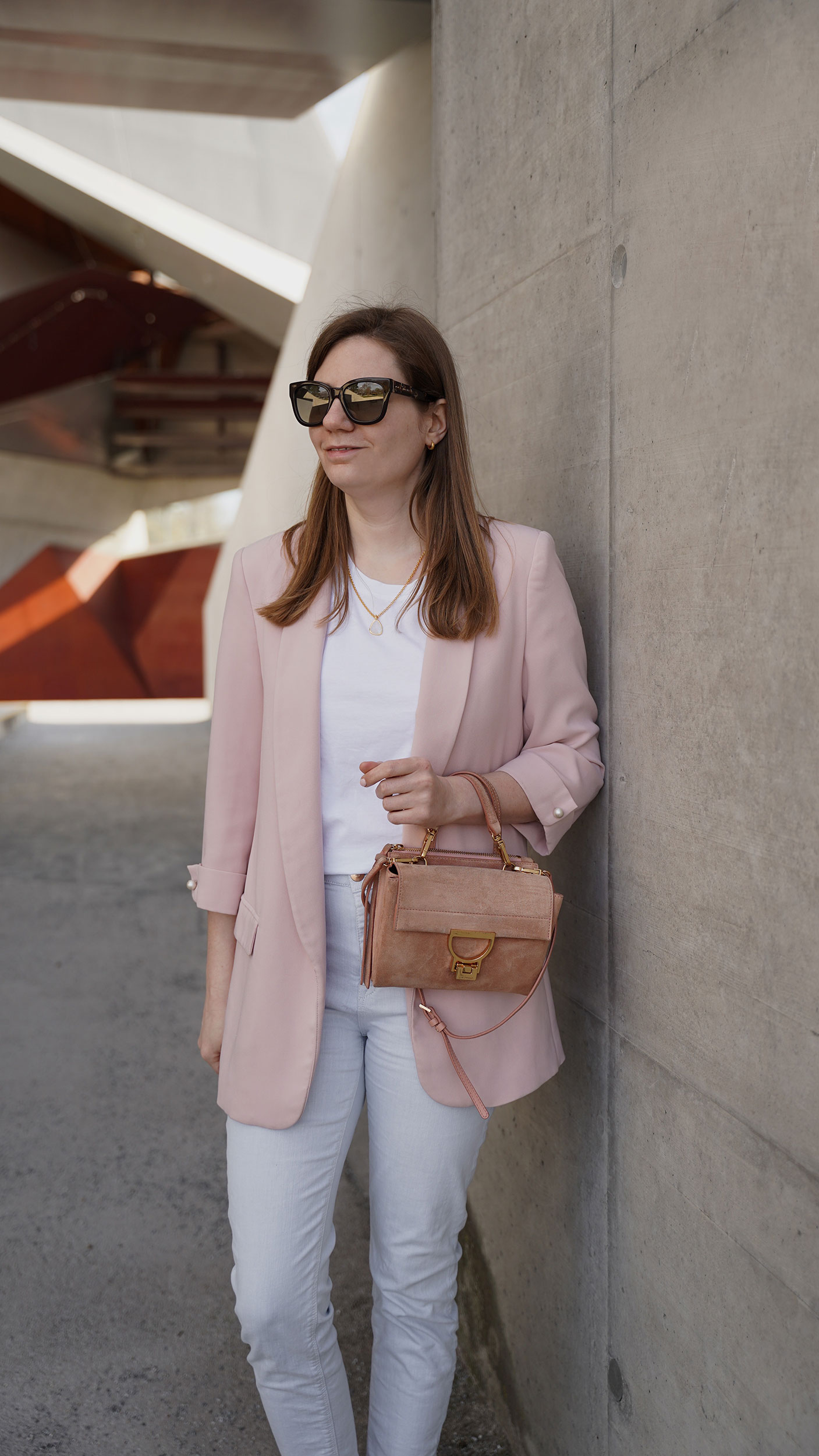 Rosa Zara Blazer Outfit Spring