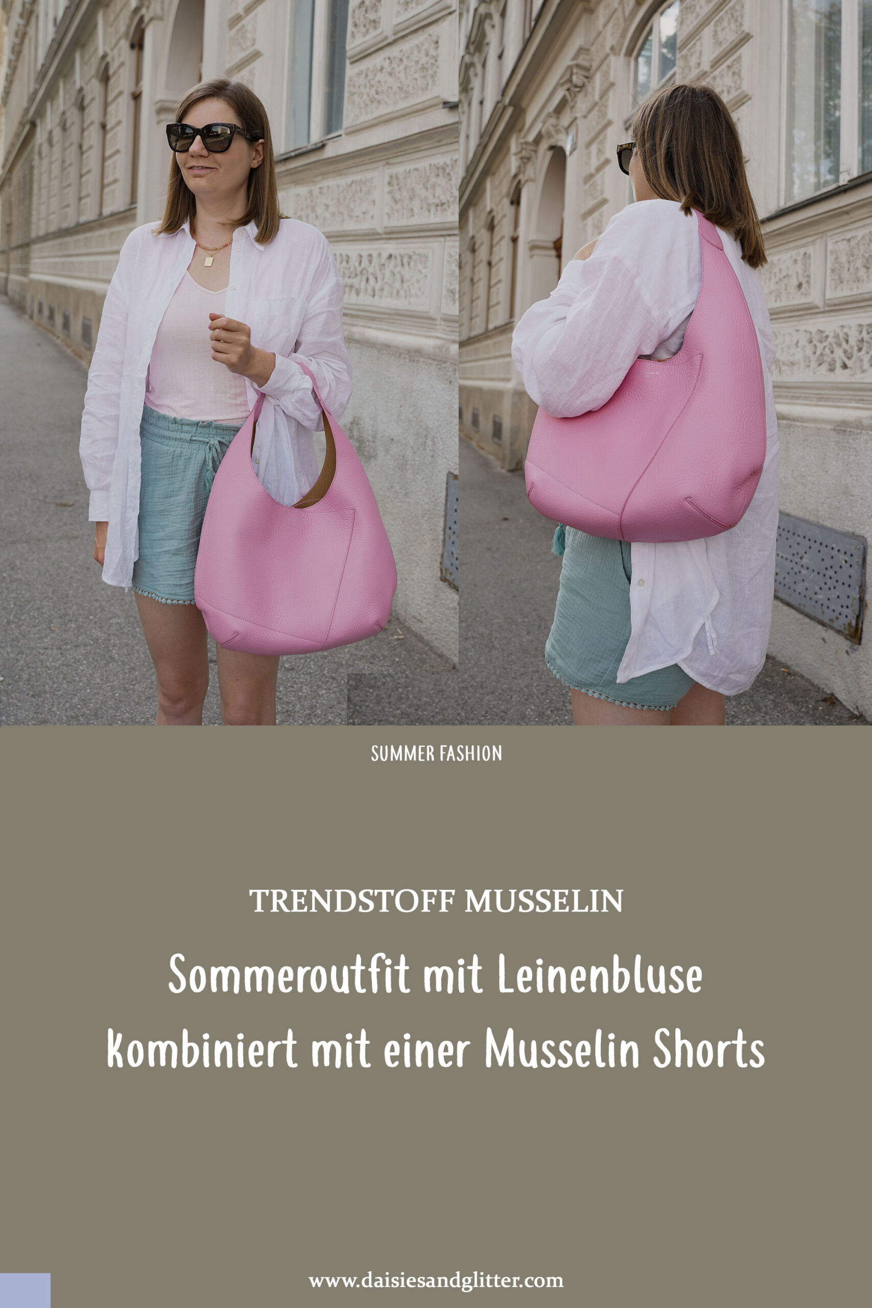 Musselin Outfit, Sommer, Leinenbluse