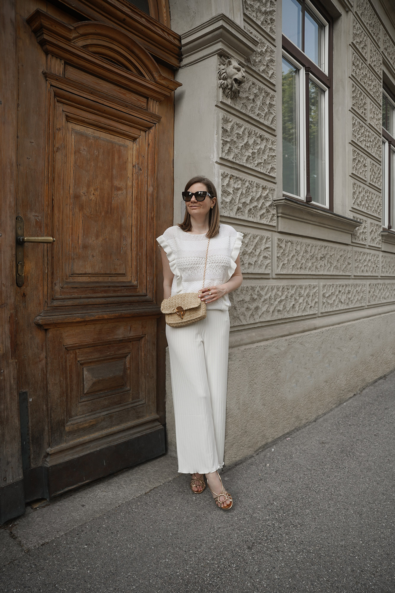 summer outfit, white, rattan bag, vanessa bruno (2)