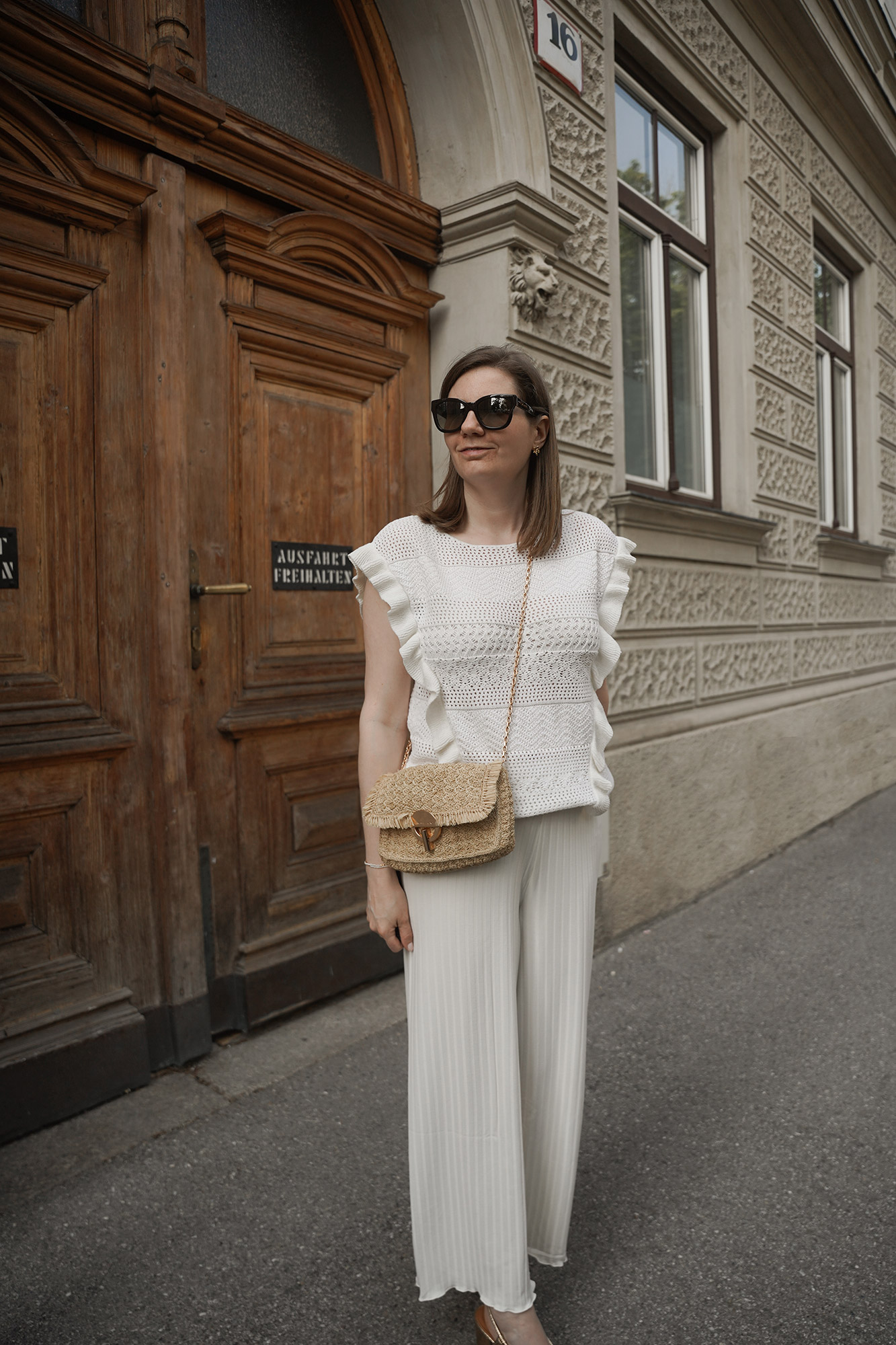 summer outfit, white, rattan bag, vanessa bruno (5)