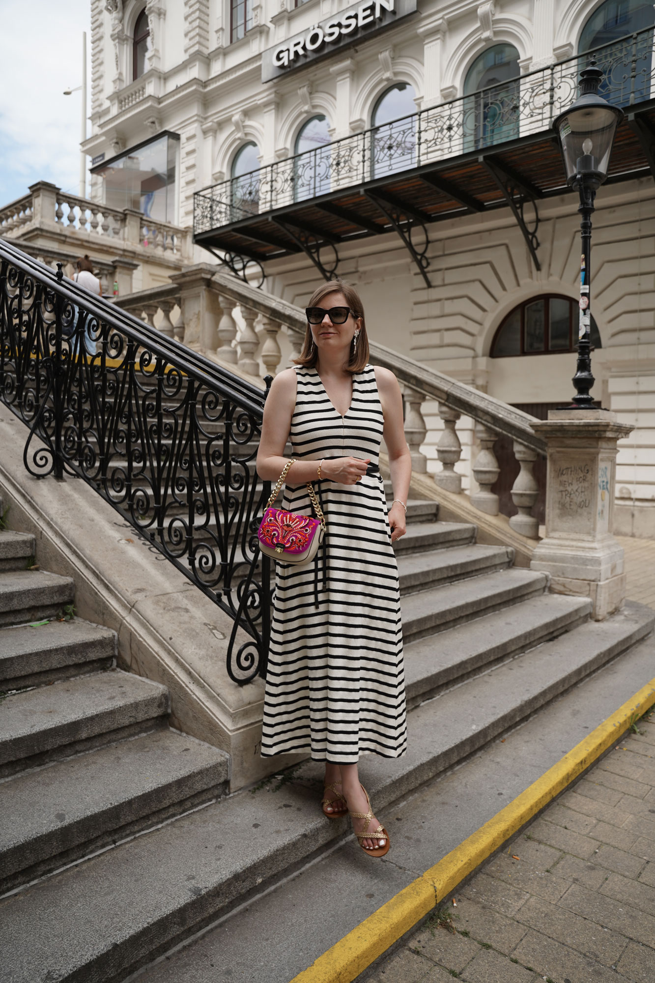 Maxi dress black white striped summer dress sommerkleid blog vienna