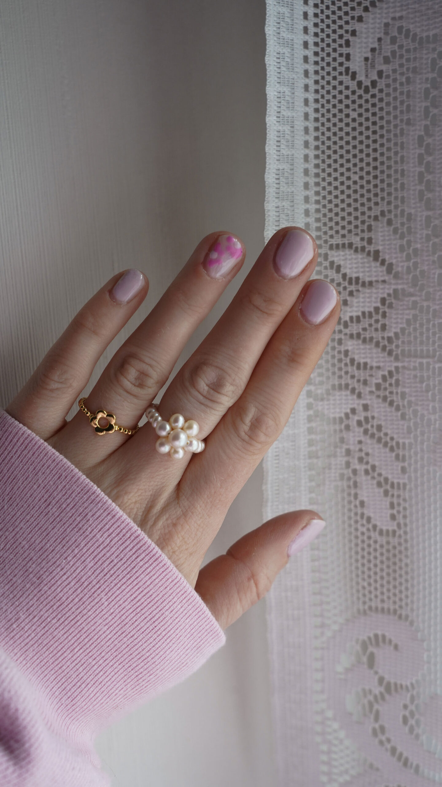 pink flower nails striplac spring nails summer nails