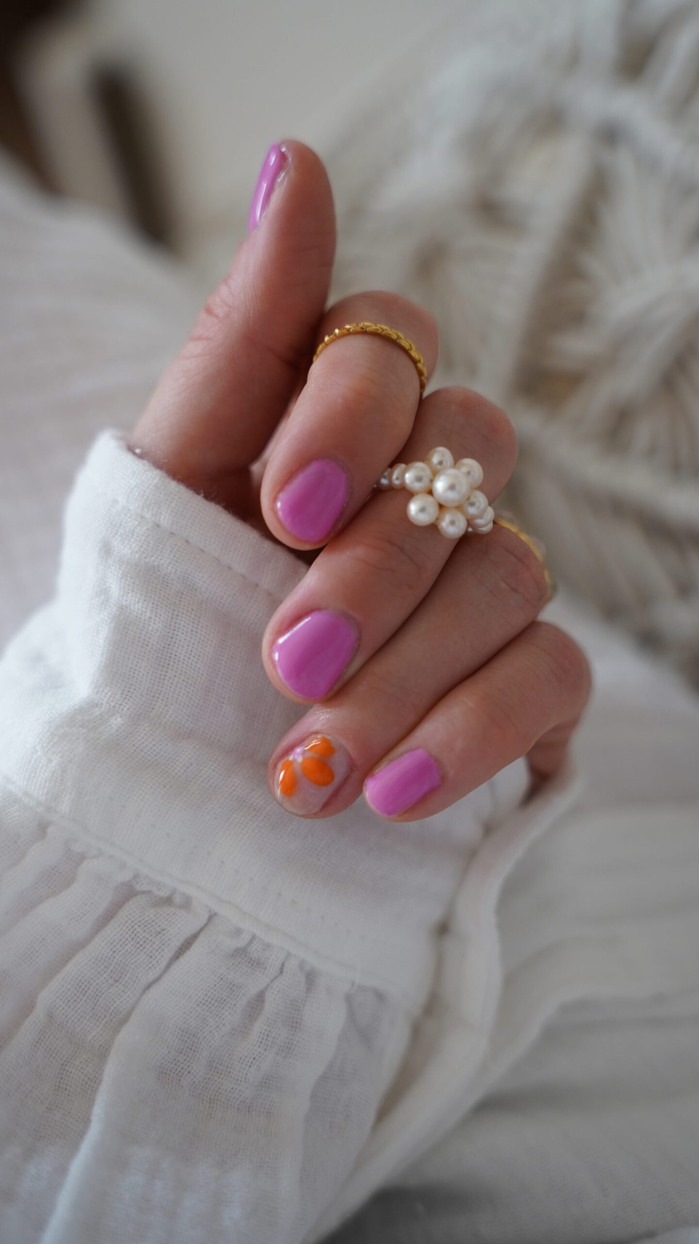 striplac pink orange nail design nageldesign