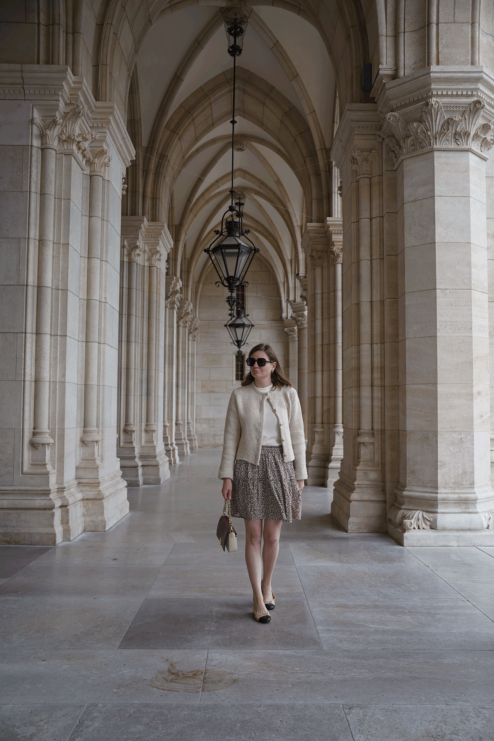 Massimo dutti cardigan, floral skirt