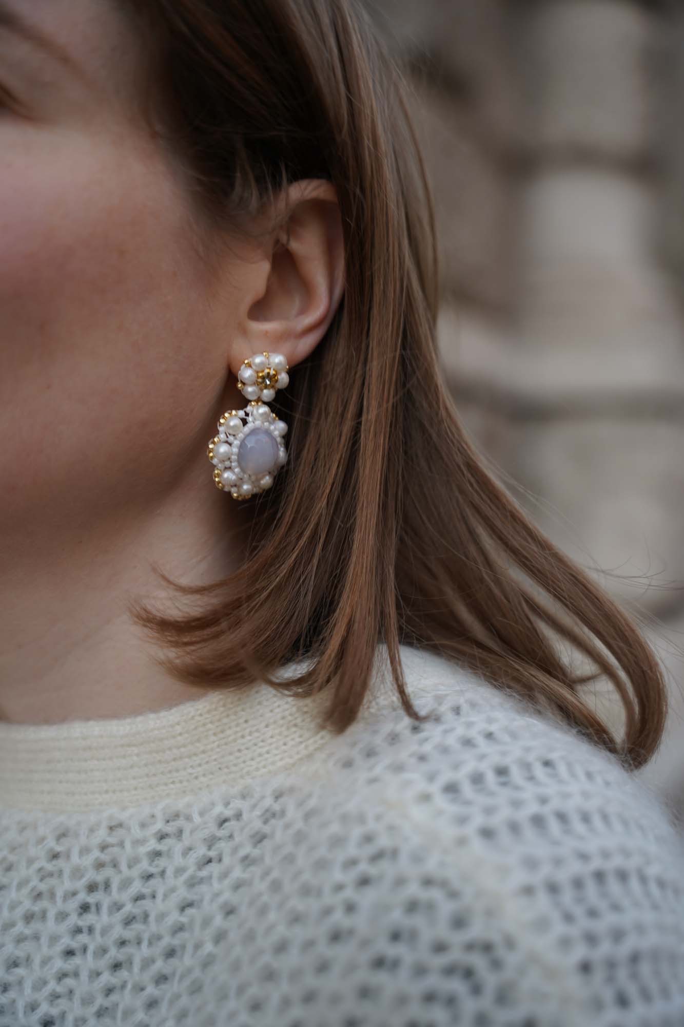 Maschamina pearl earrings handmade 