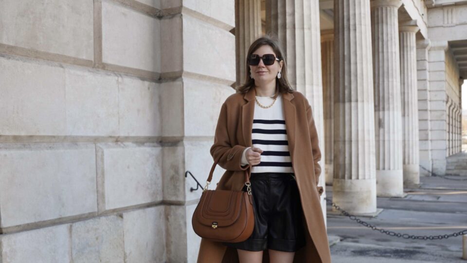Leather shorts outfit